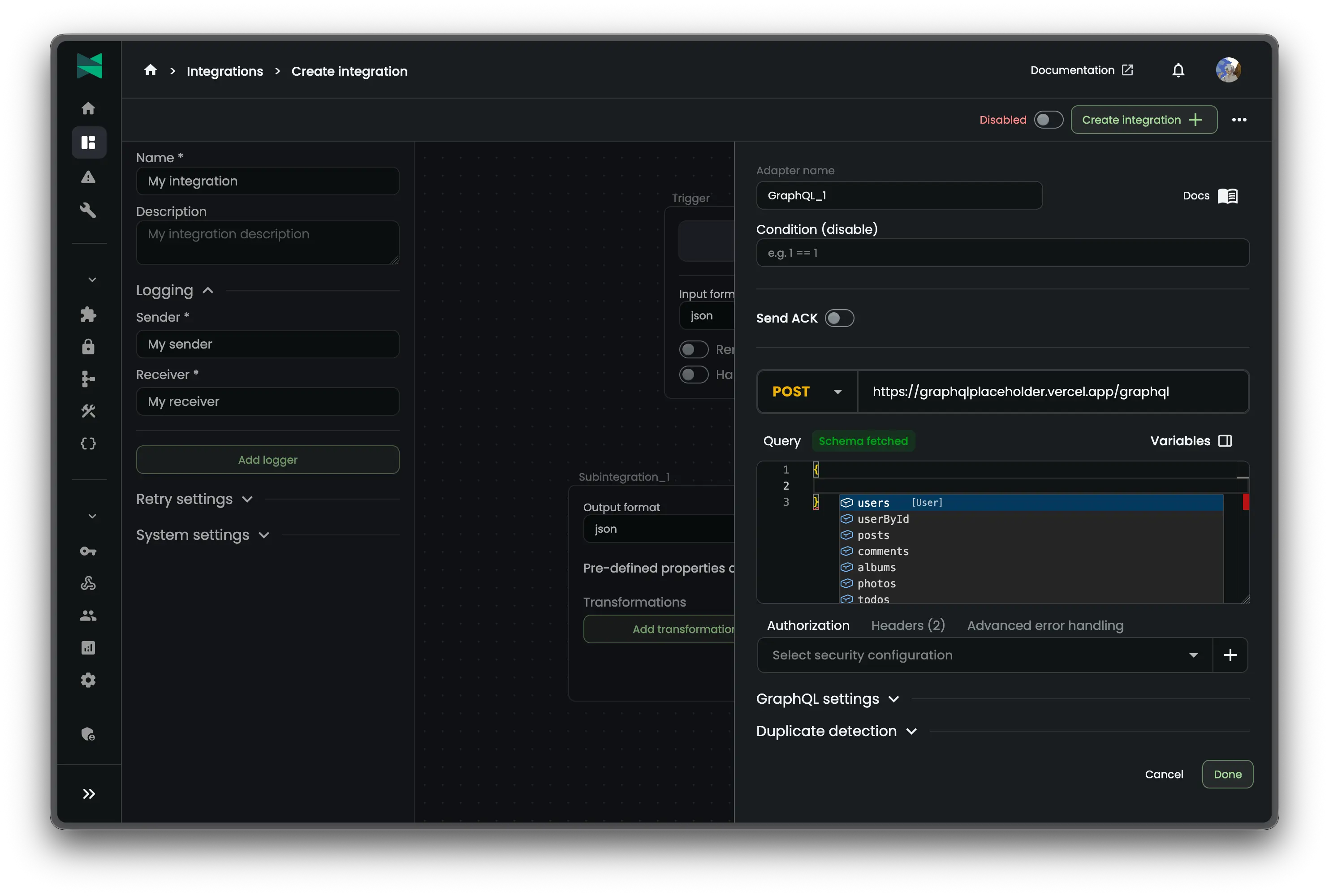 GraphQL editor