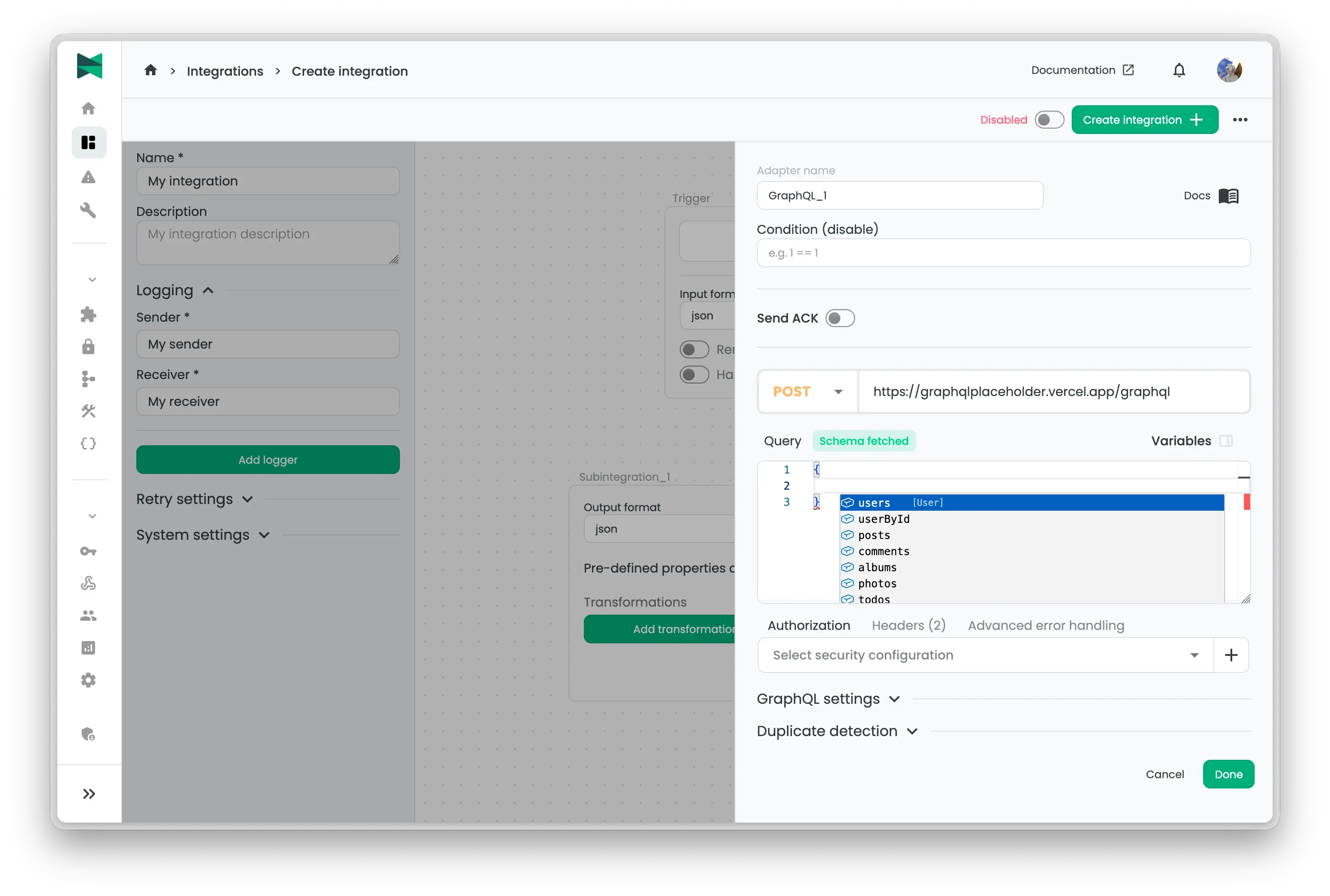 GraphQL editor
