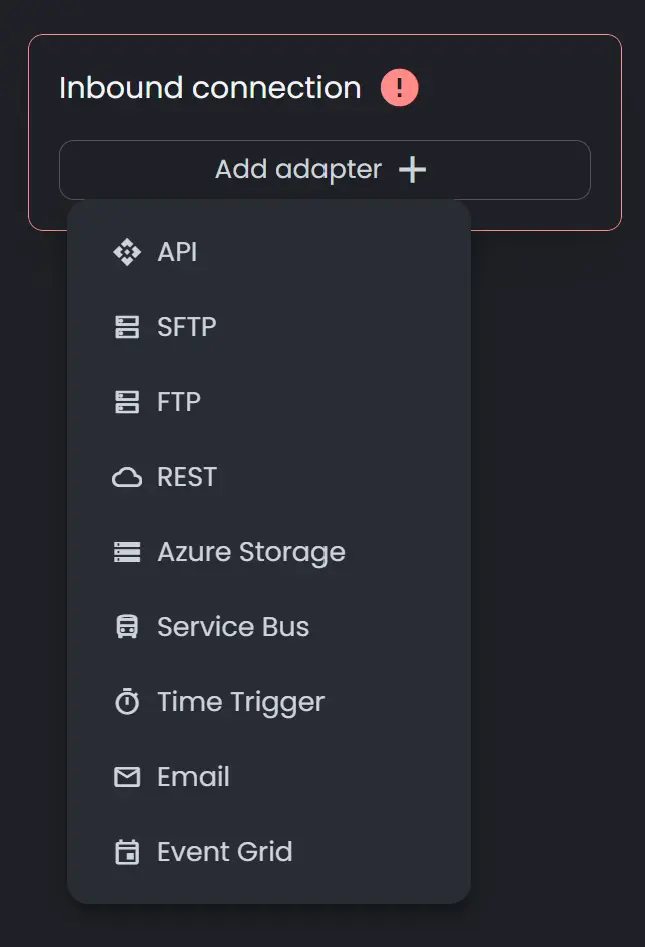 Configuring inbound connection