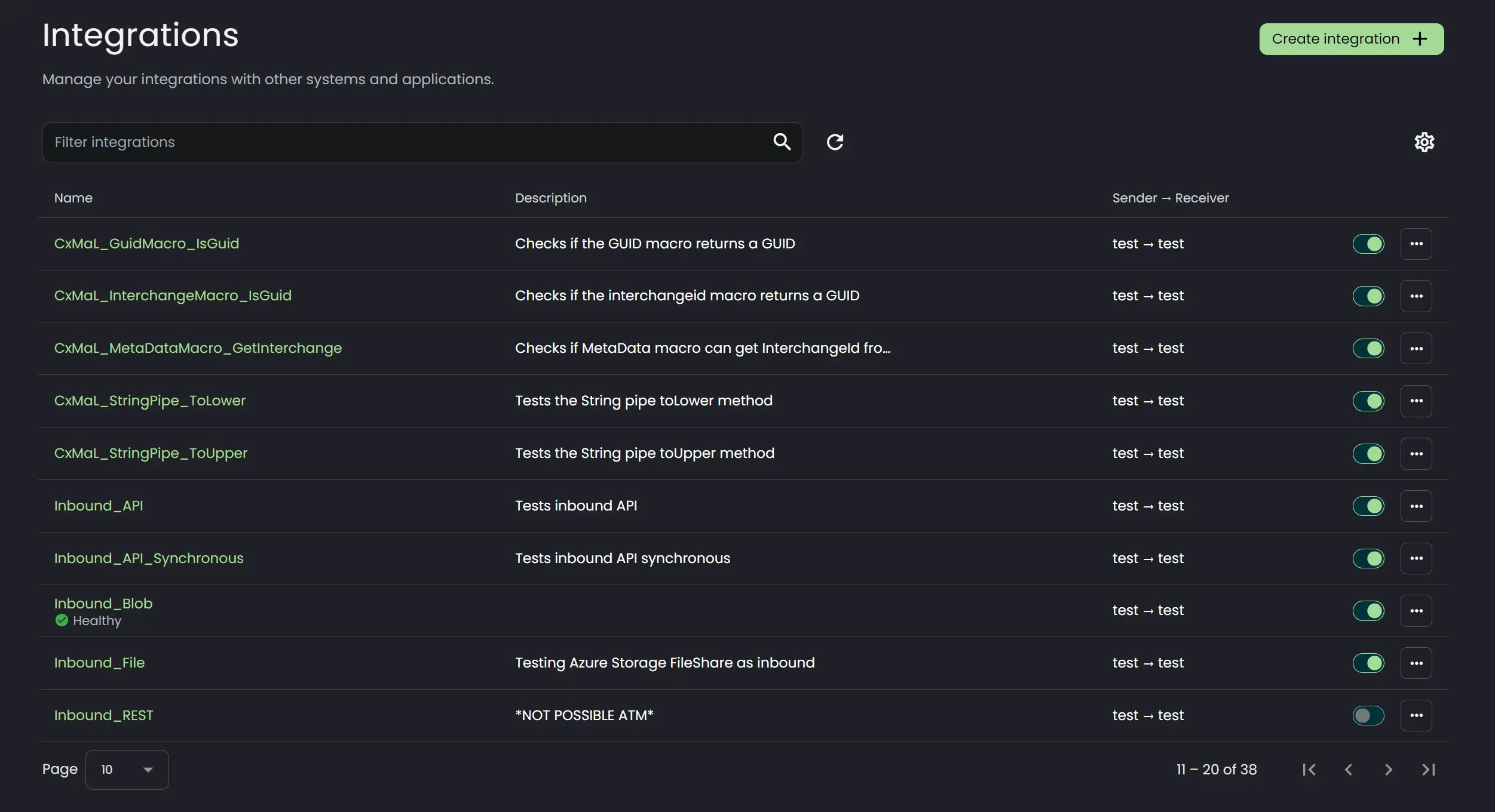 Configuring inbound connection