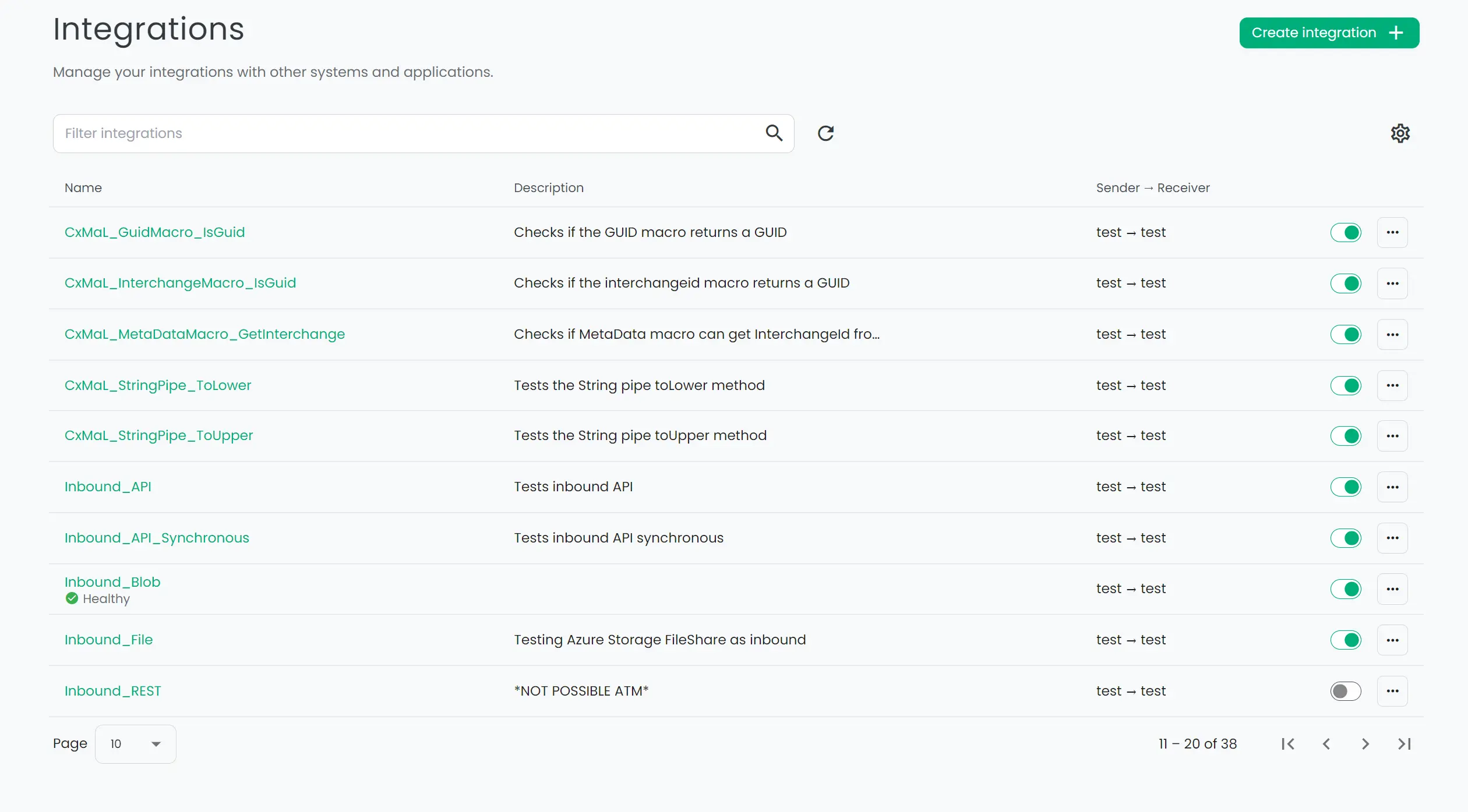 Configuring inbound connection