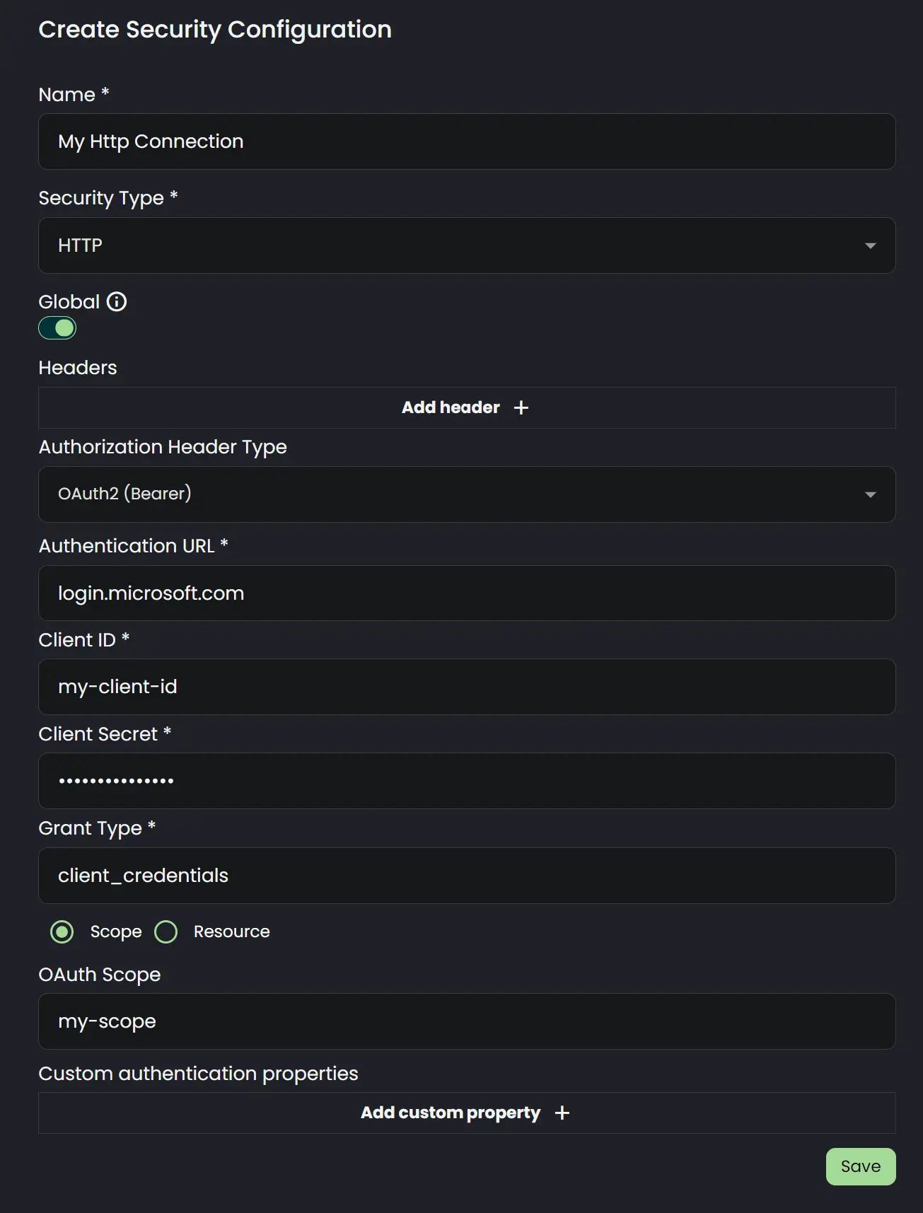 security config