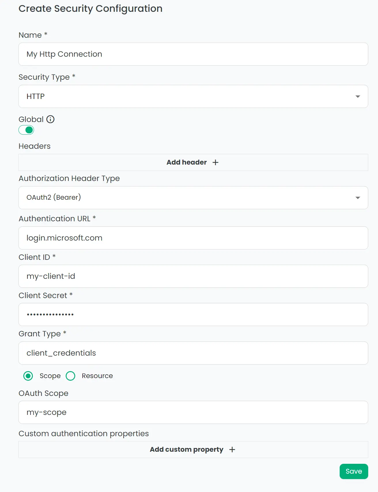 security config