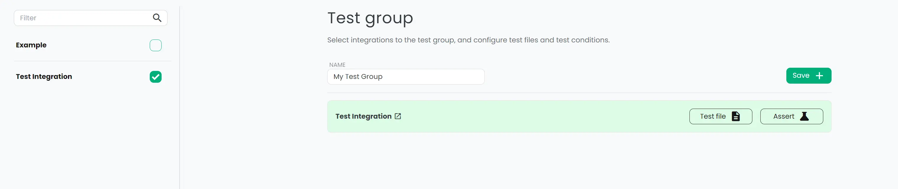 saved test group