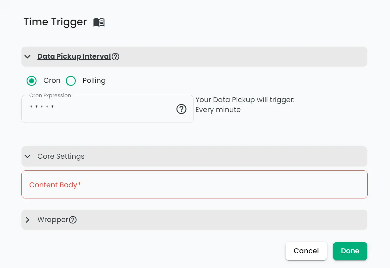 Configuring timer trigger properties